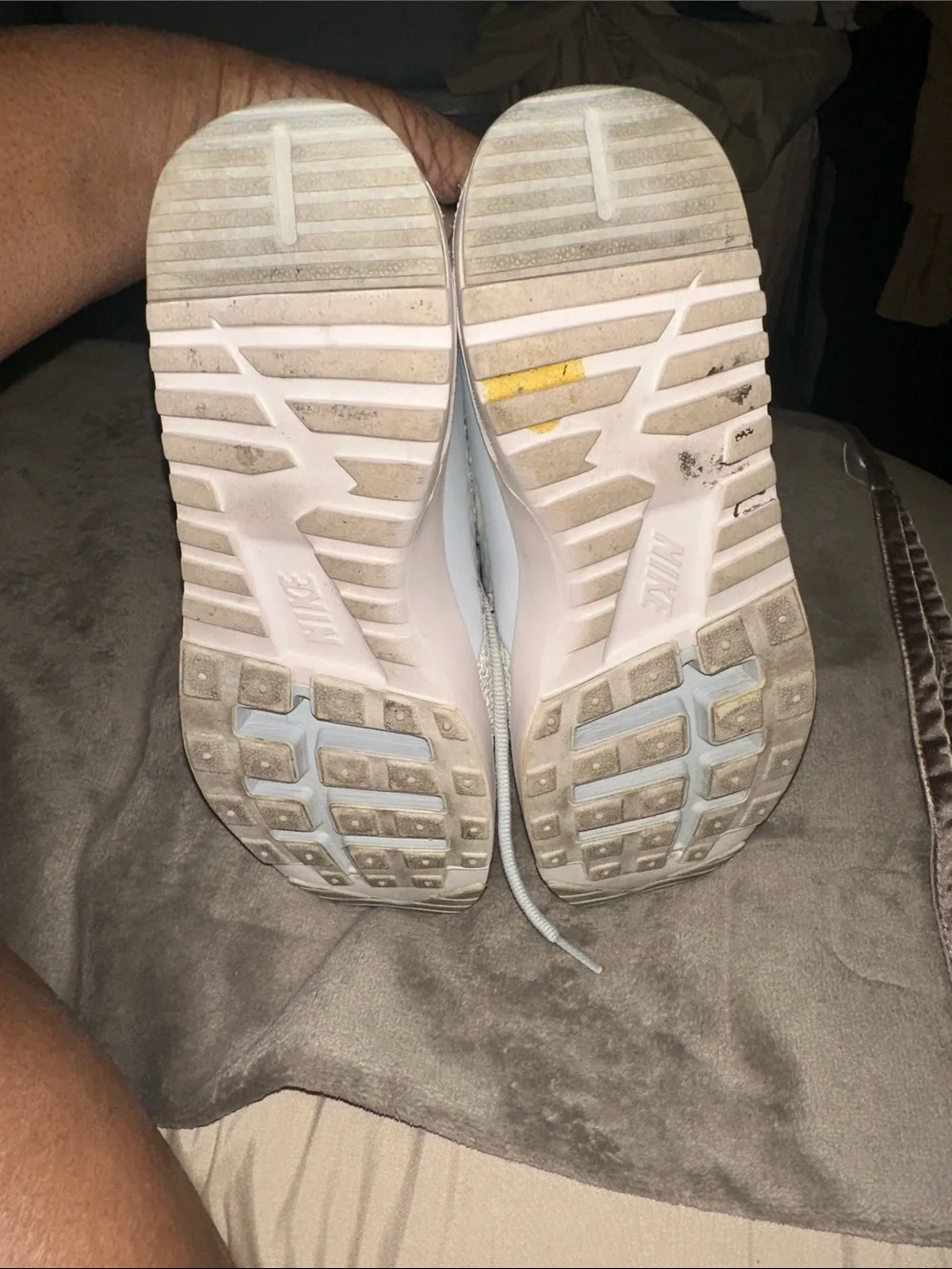 Light Gray Knit Lace-Up Sneakers